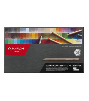 Набір Водостійких Олівців Caran d'Ache Luminance 6901® - 76 кольорів + 2 блендера
