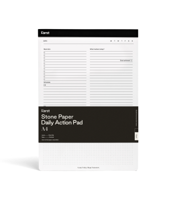 Записник Karst Daily Action Pad A4 / з місцем для дат Чорний