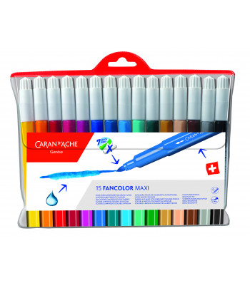 Набір Акварельних Фломастерів Caran d'Ache Fancolor Maxi - 15 кольорів