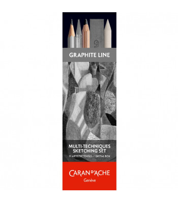 Набір Caran d'Ache Artist Graphite Line для нарисів - 11 предметів + металевий пенал