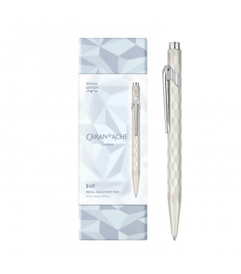 Ручка Caran d'Ache 849 Alpine Frost Біла + пенал