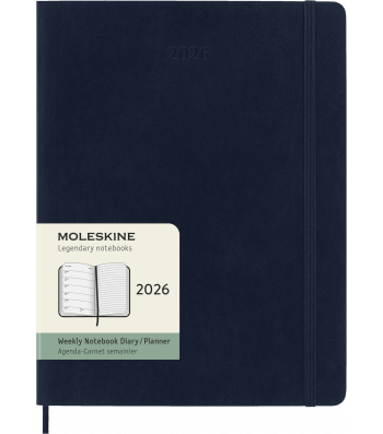 Щотижневик Moleskine 2026 великий Сапфір М’який