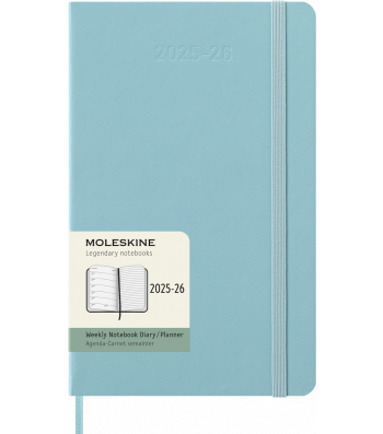 Щотижневик Moleskine 2025-2026 середній Аквамарин