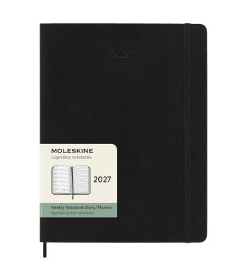 Щотижневик Moleskine 2027 великий Чорний М’який
