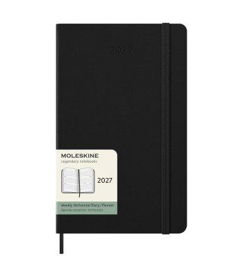 Щотижневик Moleskine 2027 Горизонтальний середній Чорний