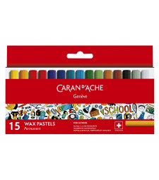 Пастель Воскова Водостійка Caran d'Ache School Line 15 кольорів