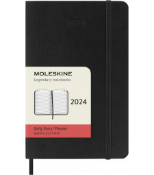 Щоденник Moleskine 2024 кишеньковий Чорний М’який