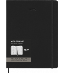 Щотижневик Moleskine Вертикальний PRO 2025 великий Чорний