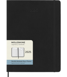 Щомісячник Moleskine 2025 великий Чорний М’який