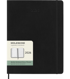 Щотижневик Moleskine 2026 великий Чорний М’який
