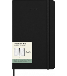 Щотижневик Moleskine 2026 Горизонтальний середній Чорний