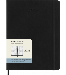 Щомісячник Moleskine 2026 великий Чорний М’який