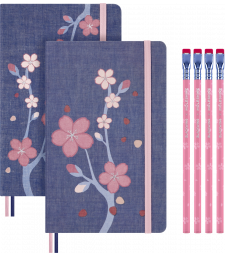Подарунковий набір Moleskine Sakura / 2 Записники + 4 Олівці Blackwing