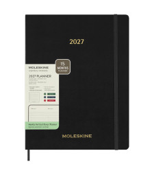 Щотижневик вертикальний Moleskine Essential 2027 XXL Чорний